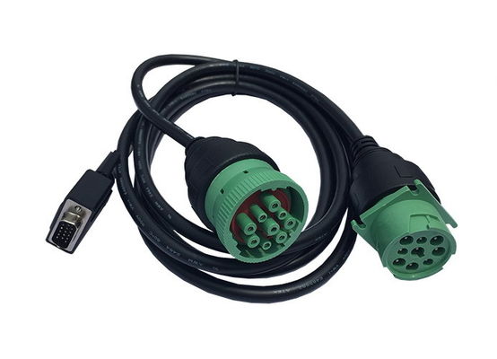 Green Deutsch J1939 Y Cable Durable PA66 Dan Konektor Fiber Glass