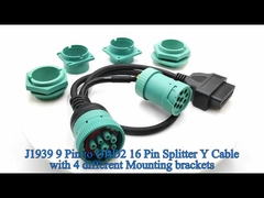 Deutsch J1939 Pria Wanita ke OBD 2 OBD2 Konektor Splitter Y Kabel