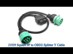 J1939 9 Pin ke OBD 2 OBD2 16 Pin Splitter Y Kabel 9Pin Splitter Wire Harness untuk Truck GPS
