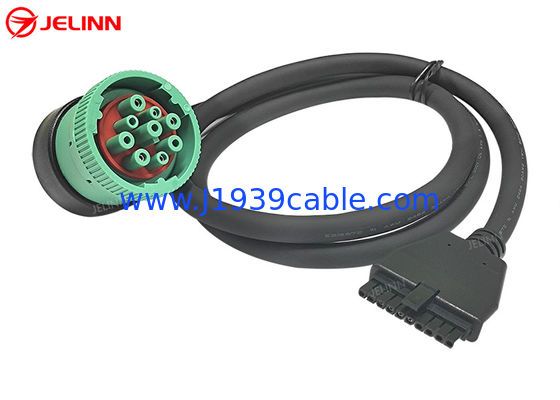 PT30 Kabel Perangkat ELD 9 Pin J1939 Kabel untuk Perangkat Logging Elektronik Truk Tugas Berat di Amerika Utara