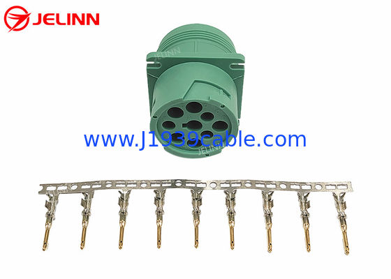Hijau J1939 9 Pin Konektor Tipe 2 Plug Pria Deutsch HD10-9-1939P-P080