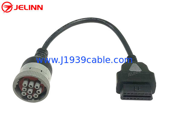 Gray CAT 9 Pin ke OBD 2 OBD2 16 Pin Kabel untuk Caterpillar