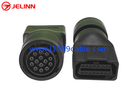 CAT 14 Pin ke OBD 2 OBD2 16 Pin 16pin Adaptor Wanita untuk Caterpillar