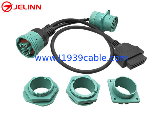 Deutsch J1939 Pria Wanita ke OBD 2 OBD2 Konektor Splitter Y Kabel Dengan 4 Berbagai Panel Mount Brackets