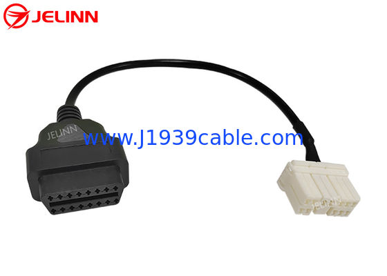 Kabel Diagnostik 12 Pin ke OBD 2 OBDII 12Pin ke 16pin OBD2 Wire Harness untuk Tesla Model S Tahun 2015 atau Lebih Lama