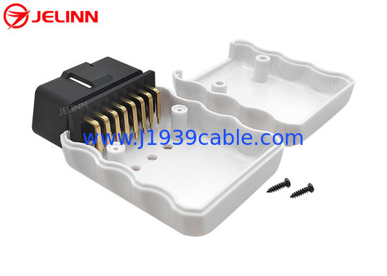OBD2 Cabinet OBD 2 Housing and Male Connector With Right Angle Pins