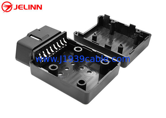 OBD 2 Housing Enclosure OBD2 Case and Male Connector With Curved Pin (Kotak OBD2 dan konektor laki-laki dengan pin melengkung)